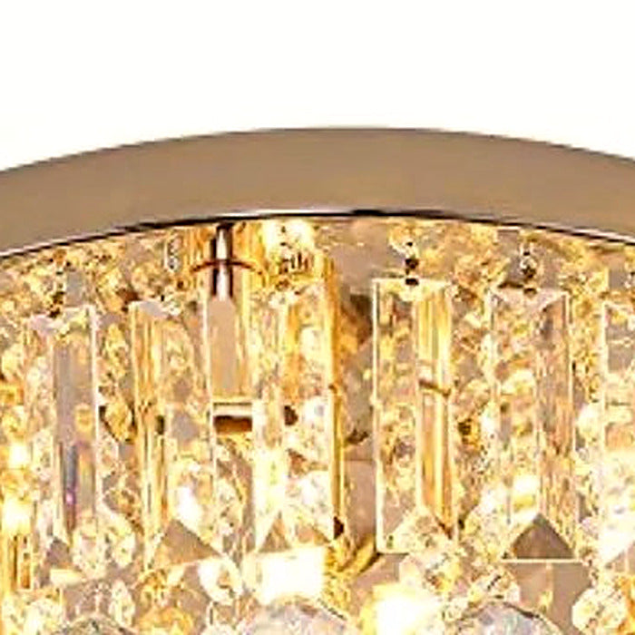 Detail of the polished gold canopy above the crystal drum