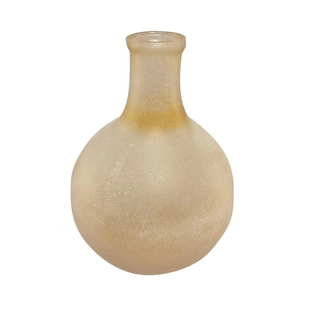 Frosted sand glass vase, front view