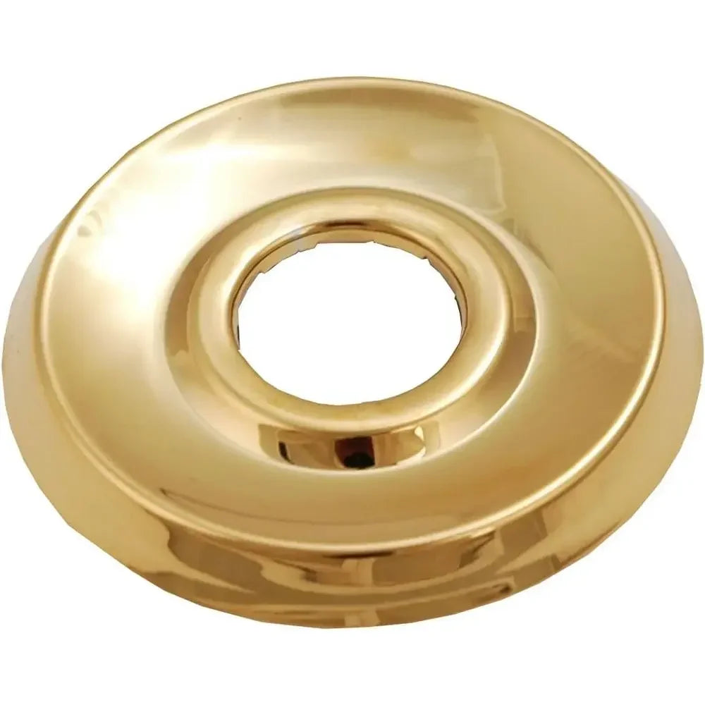 Polished brass wall flange for the shower faucet