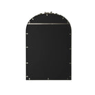 Back of the antique silver arched mirror with black backing
