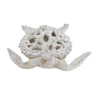 White coral-pattern sea turtle sculpture, front view with flippers spread
