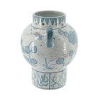 Blue and white two-handled vase, side view
