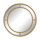 Round gold beaded wall mirror, 28 inch