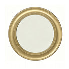 Brushed gold round wall mirror with a molded iron frame