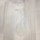 Single hand-blown white glass chandelier arm with curled tail packed in protective foam