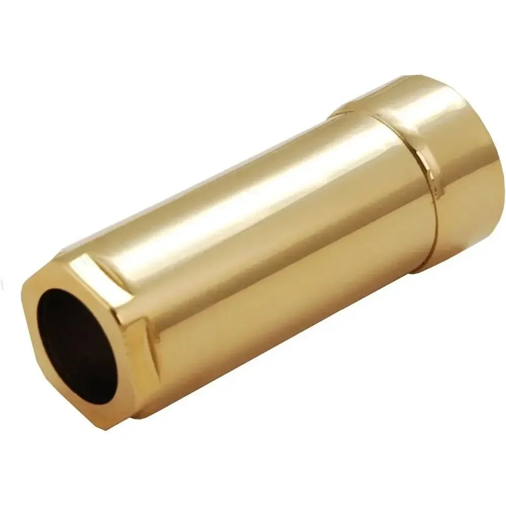 Polished brass shower faucet trim sleeve, side view