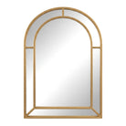 Gold beaded arched wall mirror with a metal frame