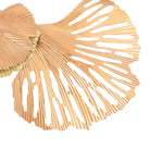 Close-up of a blush iron ginkgo leaf with cut-out veins