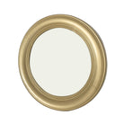 Brushed gold round wall mirror, front view