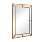 Gold beaded rectangular wall mirror, 36 x 24 in