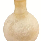 Close-up of the frosted speckled sand texture on the glass bubble vase