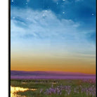 Close-up of the deep blue starry sky and calm water on the right seascape panel