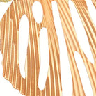 Detail of the ribbed blush metal leaf with elegant cut-out veins