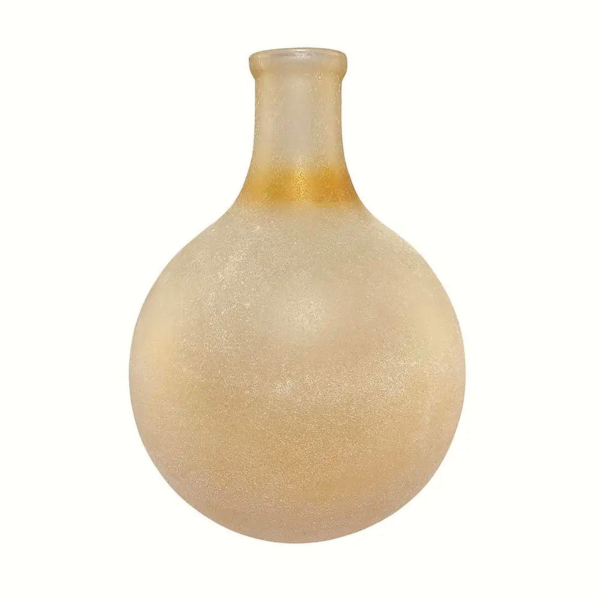 Frosted sand glass bubble vase, 11 in, with amber-to-cream gradient on a clean white backdrop