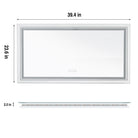 LED bathroom mirror size diagram, 39.4 x 23.6 in