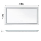 LED bathroom mirror size diagram, 47.2 x 31.5 in