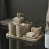 Emperador Marble Bathroom Accessories with Gold-Tone Accents video showcase