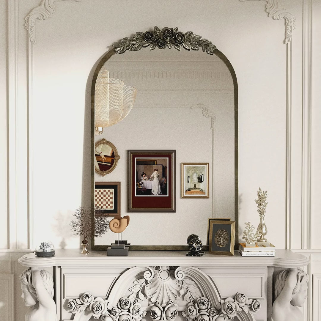Antique Silver Baroque Arched Wall Mirror video showcase