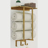 Slow cinematic tour of the brushed gold wall towel rack from real product photography
