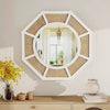 Octagonal Woven Rattan Mirror with White Frame, 24 in video showcase