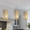 Slow cinematic tour of the gold crystal prism pendant lights, set of 3, from real product photography
