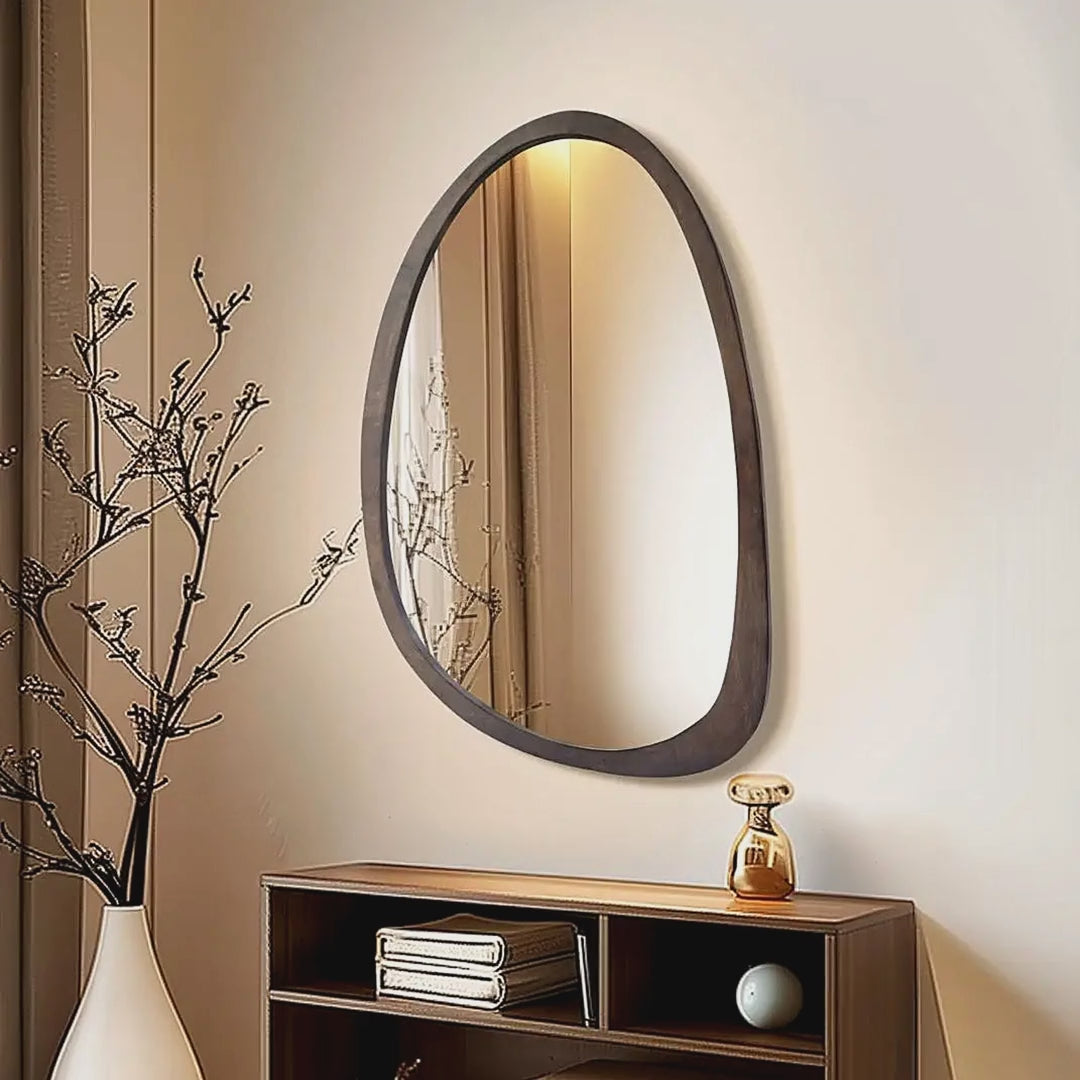 Organic Walnut Wood Wall Mirror, Irregular or Octagon video showcase