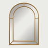 Slow cinematic tour of the gold beaded arched wall mirror from real product photography