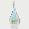 Slow cinematic tour of the hand-blown glass teardrop sculpture from real product photography