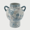Blue and White Hand-Painted Ceramic Amphora Vase, 9.4 in video showcase