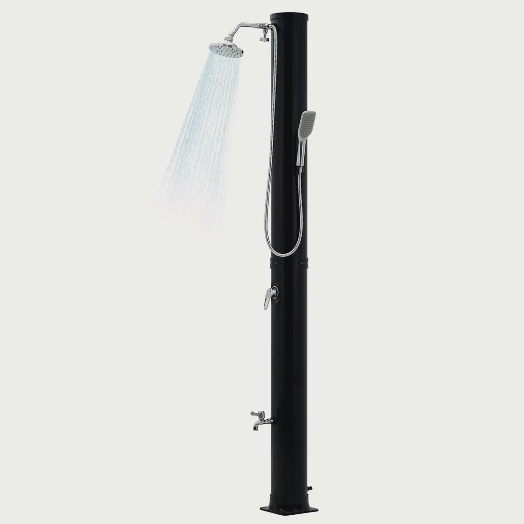 Solar-Heated Outdoor Pool Shower with Foot Faucet, 7.2 ft video showcase