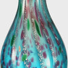 Slow cinematic tour of the hand-blown teal art glass vase from real product photography