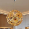 Amber Murano-Style Glass Flower Chandelier, 31.5 in video showcase