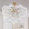 Ribbed Glass Globe Cluster Semi-Flush Chandelier video showcase