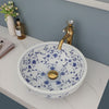 Blue and White Chinoiserie Ceramic Vessel Sink with Gold Faucet video showcase