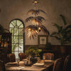 Slow cinematic tour of the bronze palm tree pendant chandelier from real product photography