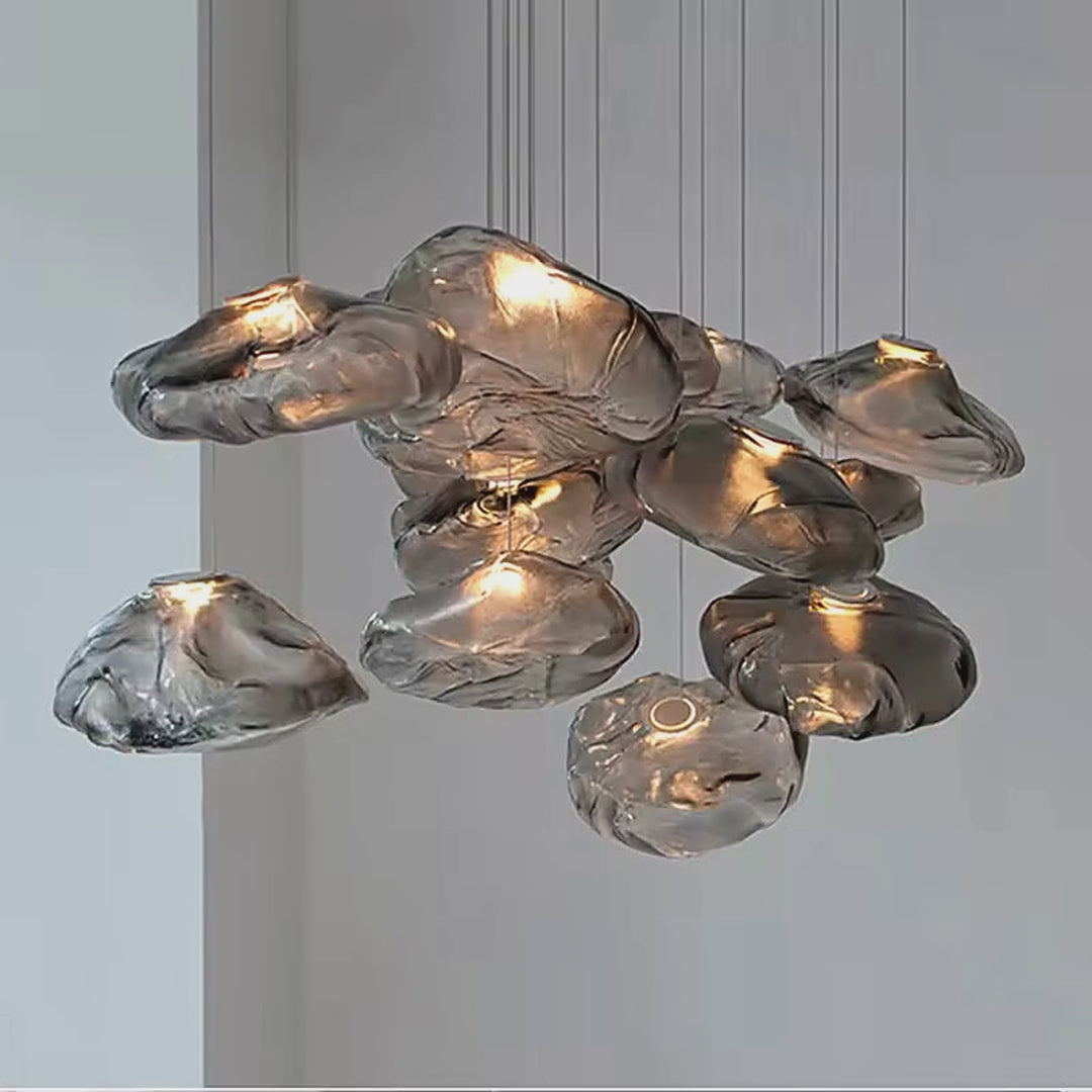 Blown Cloud Glass Kitchen Island Pendant, Smoky, Clear or Amber video showcase