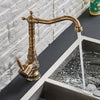Antique Brass Tall Swivel Gooseneck Faucet with Metal Lever video showcase