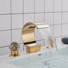 Gold Widespread Bathroom Faucet with Clear Crystal-Style Handles video showcase