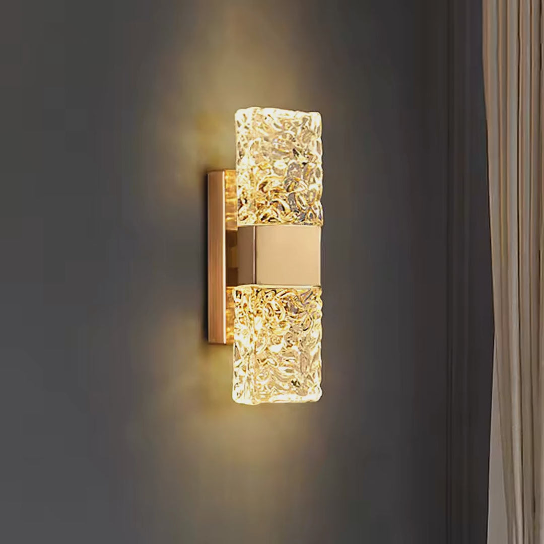 Textured Water-Ripple Glass LED Vanity Wall Sconce video showcase