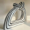 Handmade Black and White Striped Ceramic Knot Sculpture video showcase