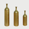 Slow cinematic tour of the gold leaf-pattern metal floor vase set from real product photography